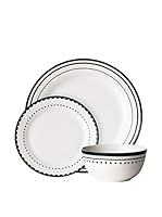 Premier Housewares Vajilla 12 Piezas Blanco/Negro