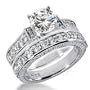 14K White Gold Round Cut Diamond Matching Bridal Set (1.72ct.tw, HI Color, SI2-3 Clarity)