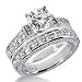 14K White Gold Round Cut Diamond Matching Bridal Set (1.72ct.tw, HI Color, SI2-3 Clarity)