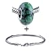 Green Irregular Figure Pattern Polymer Clay European Beads Bracelet Fits Pandora Charms