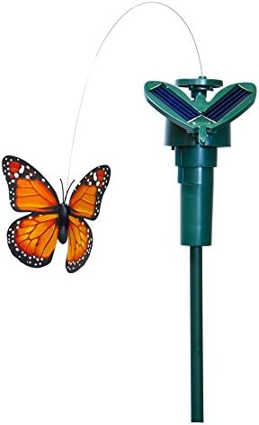 DAJISHAN 2 Pack Flying Wobble Dancing Fluttering Butterfly, Solar or Battery Powered - Garden Yard Plants Outdoors Decor