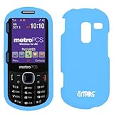 EMPIRE Light Blue Rubberized Snap-On Cover Case for MetroPCS Samsung Messag ....