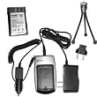 HQRP {COMBO} Charger Set (incl. Wall USA /Euro Plug & Car Adapter + EN-EL9 ENEL9 Battery for NIKON D40 D-40 D40x Digital SLR Camera +HQRP Mini Tripod