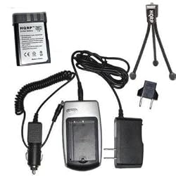 HQRP {COMBO} Charger Set (incl. Wall USA /Euro Plug & Car Adapter + EN-EL9 ENEL9 Battery for NIKON D40 D-40 D40x Digital SLR Camera +HQRP Mini Tripod