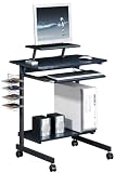 Mobile Graphite Black Computer Desk with FREE EXPEDITED DELIVERY (PC24g)
