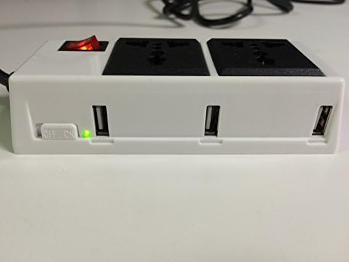 2200W 2-Power Outlet and 3-Port USB Charger with 5Ft Cord Power Strip Macbook, PC Notebooks, iPad, iPhone, Samsung Galaxy