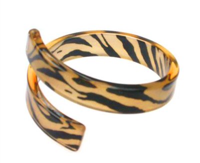 Lucite Wrap Animal Print Cuff Bangle