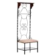 SEI Martinique Entryway Storage Bench, Espresso with Black Frame