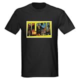 Hawaii Aloha Greetings Front Black T-Shirt Vintage Dark T-Shirt by CafePress