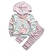 Baby Girls Long Sleeve Flowers Print Hoodie Top and Pants Outfit … (70 (0-6M), Pink)