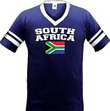 South Africa Flag International Soccer Ringer T-shirt, South African Soccer Mens Ringer T-shirt