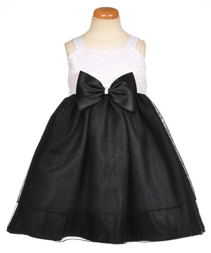 Princess Faith "Squiggle Sequin" Dress (Sizes 4 - 6X) - black/white, 6x