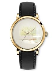SPRAWL Aanalog Fashion Series Gold Ladies Watches of Genuine Black Leather Strap,Unique Wrist Watch for Women Girls Designed with Glass nearby windows