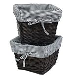 Burlington Baby Small Espresso Willow Basket Set with Liner, Black