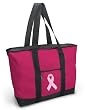 Pink Ribbon Pink Tote Bag Breast Cancer Support - For Travel or Beach Best Unique Gift Ideas for Her, Women, or Ladies