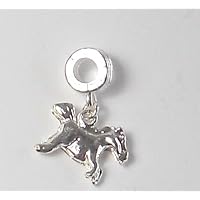 Pony Dangle European Style Charm Bead Sliver Plated 4.2mm Hole Compatible with Pandora, Caprice, Dione Chains
