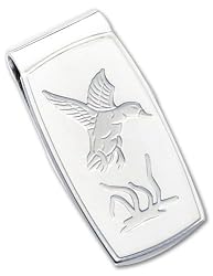 Rhodium-plated Flying Duck Hinged Money Clip