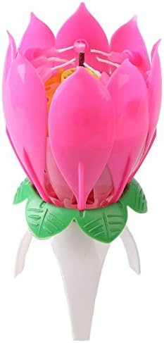 YesluckY 1x Pink Magical Flower Musical Birthday Candle Party Decoration Gift Sparkler Cake Topper For Birthday