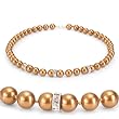 Genuine Swarovski Crystal Pearl Necklace with Rondelle - Copper (8mm)