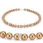 Genuine Swarovski Crystal Pearl Necklace with Rondelle - Copper (8mm)