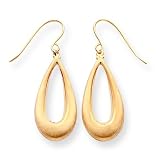 14k Satin and Polished Tear Drop Earrings