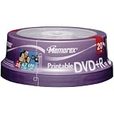 4.7 GB DVD+RS (PRINTABLE; 20-CT SPINDLE)