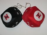 NEBRASKA CORNHUSKERS Team Logo Pair of FUZZY DICE