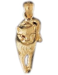 Dazzlers Solid 14k Gold Cat Charm Pendant Available in three colors from jewelsberry (weights: 1.7 grams only)