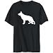 T-Shirt Mens Black  German Shepherd SILHOUETTE EMBROIDERY  Dogs