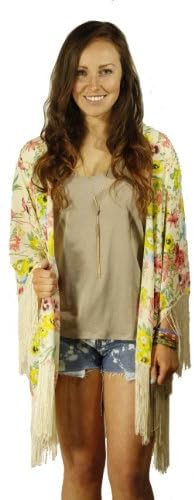 Lucky Love Floral Fringe Kimono