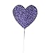 Package of 12 Purple Glittered Heart Floral Picks for Embellishing, Valentines, and Events