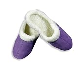 Private Label - Ladies Leather Seude Scuff Slipper, Purple