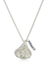 Hershey Jewelry Sterling Silver White Diamonds 0.12 cttw Medium Flat Back Pendant