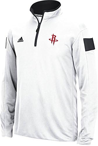 NBA Houston Rockets Men's Full Color Logo 1/4 Zip Knit Pullover, White, Large