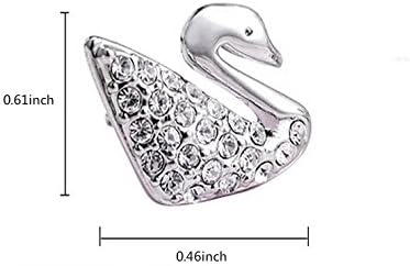 Stud Earrings Halo Crystal Polished Copper Swan Shape