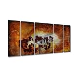 58x24 Megan Duncanson Sun Tree Modern Metal Wall Art, Contemporary Home Décor
