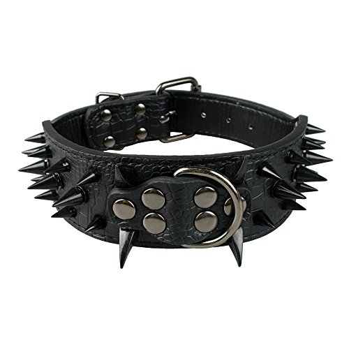 Berry® new 2" width sharp spiked studded pu leath…