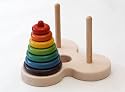 数学パズル ハノイの塔 (木のおもちゃ 知育玩具) 1才~100才 出産祝い にお薦め♪ Wooden toys puzzle