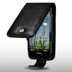 FLIP LEDER HANDYTASCHE ETUI CASE H�LLE F�R NOKIA X7 IN SCHWARZ