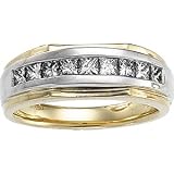 14K Two Tone Gold Men's Diamond Ring