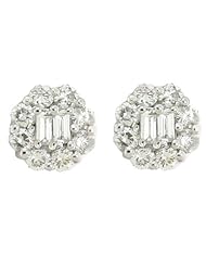 14K White Gold 0.39cttw Round Diamond Earring