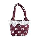 Medium Emblem Bow Bucket Purse - Mississippi State Bulldogs NCAA College Athletics