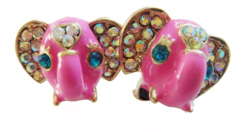 betsy johnson jewelery Discount Pink Big Eye Elephant Stud Earrings