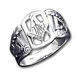 Sterling Silver Antiqued Masonic Ring
