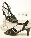 Edle Comma Lack Sandalette schwarz