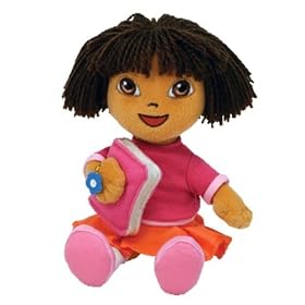 Ty Dora the Explorer Beanie Baby Back to School Dora (with Book)