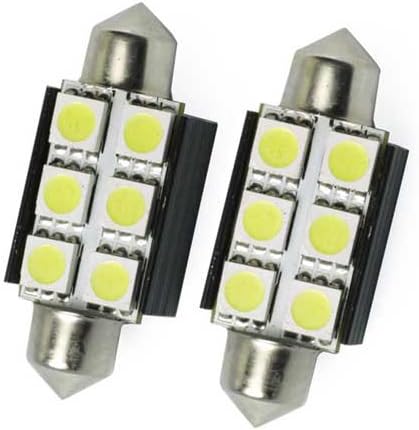 36mm LED dome white bulbs 6 SMD super bright for car truck interior light 12v 2pc