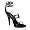 4 1/2 Inch Sexy Evening Shoe High Heel Stiletto Heel Black Sandal Shoe Size: 5