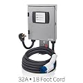 Evr-Green 320 Level 2, 32A, 240V Electric Vehicle Charging Station, 7.7kW output, cord-connected, 18' charge connector cord. EVB32-8ML
