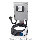 Evr-Green 320 Level 2, 32A, 240V Electric Vehicle Charging Station, 7.7kW output, cord-connected, 18' charge connector cord. EVB32-8ML